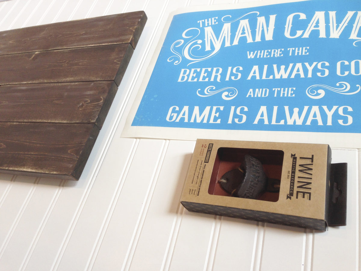 Project Idea DIY "Man Cave" Sign with Bottle Opener Board & Batten