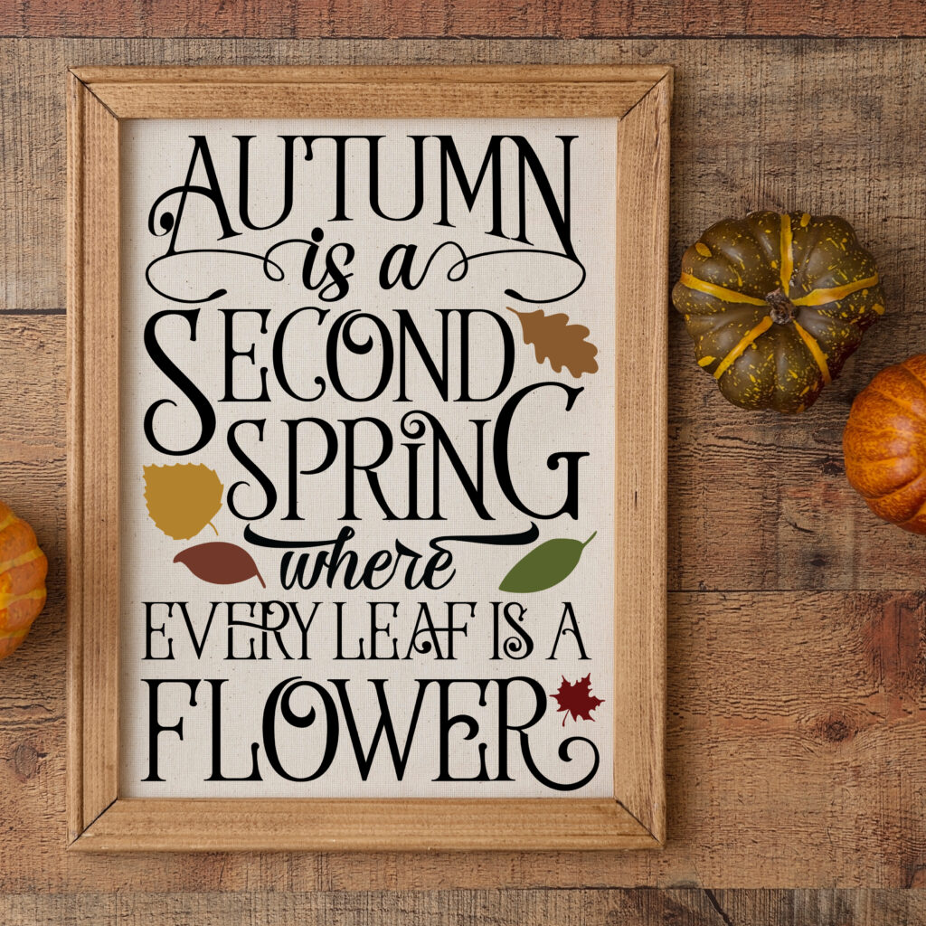 Fall Cricut Projects - Autumn Is A Second Spring Where Every Leaf Is A Flower SVG File